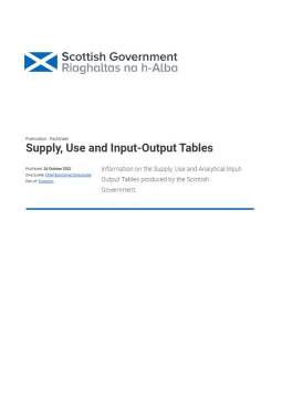 Supply, Use and Input-Output Tables